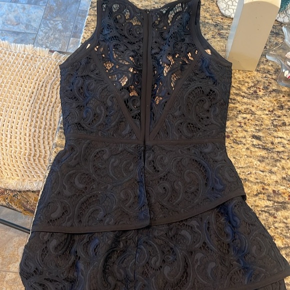 BCBG MaxAzria Hanah Layered Lace Mini Dress in Black - Picture 4 of 7